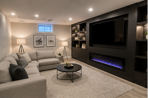 Home Finished basement lounge