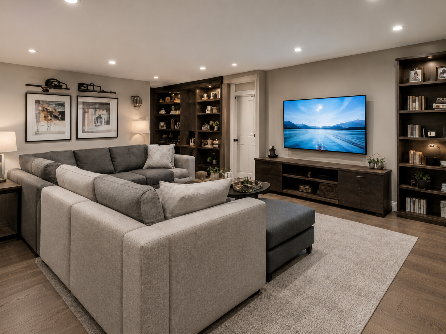 Rec Rooms, Offices & Gyms Finished basement family room